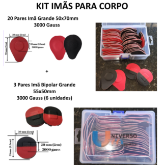 Kit Imãs Para o Corpo com 20 pares grandes e 3 pares Bipolar Grandes.
